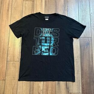 Disturbed evolution tour black and blue concert merchandise t shirt‎ size large